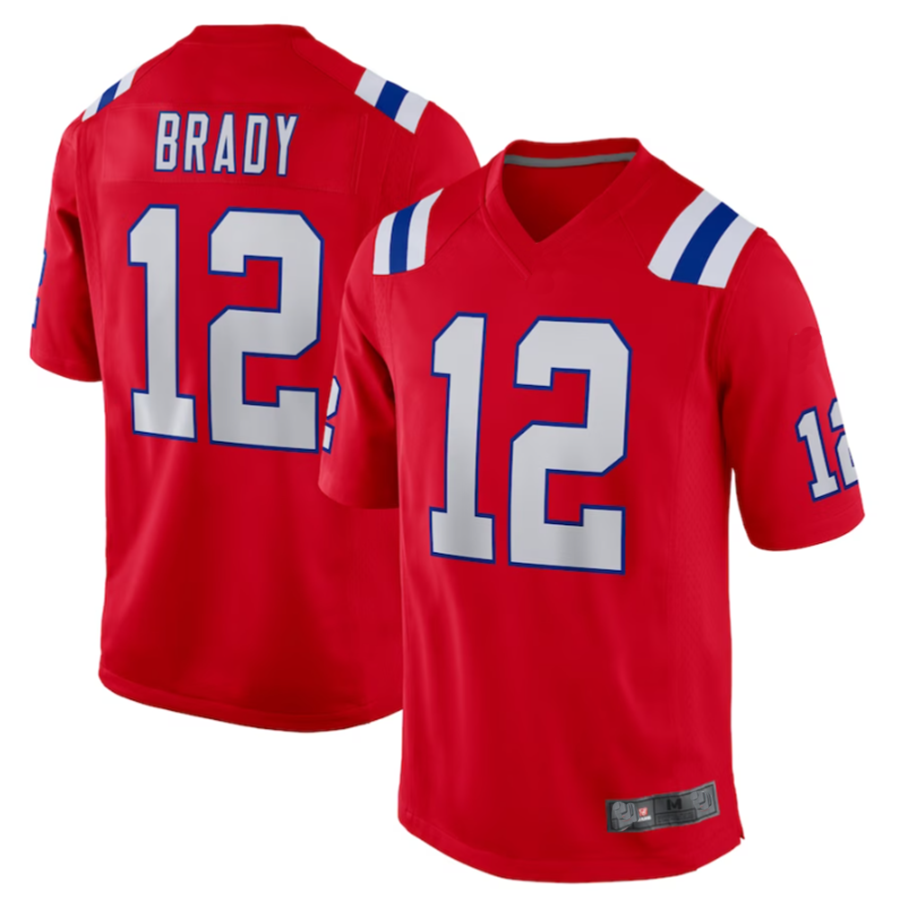 Jamed NE.Patriots #12 Tom Brady Player Red Game Stitched Jerseys