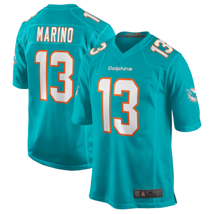 Jamed #13 Dan Marino M.Dolphins Aqua Game Retired Stitched Jerseys