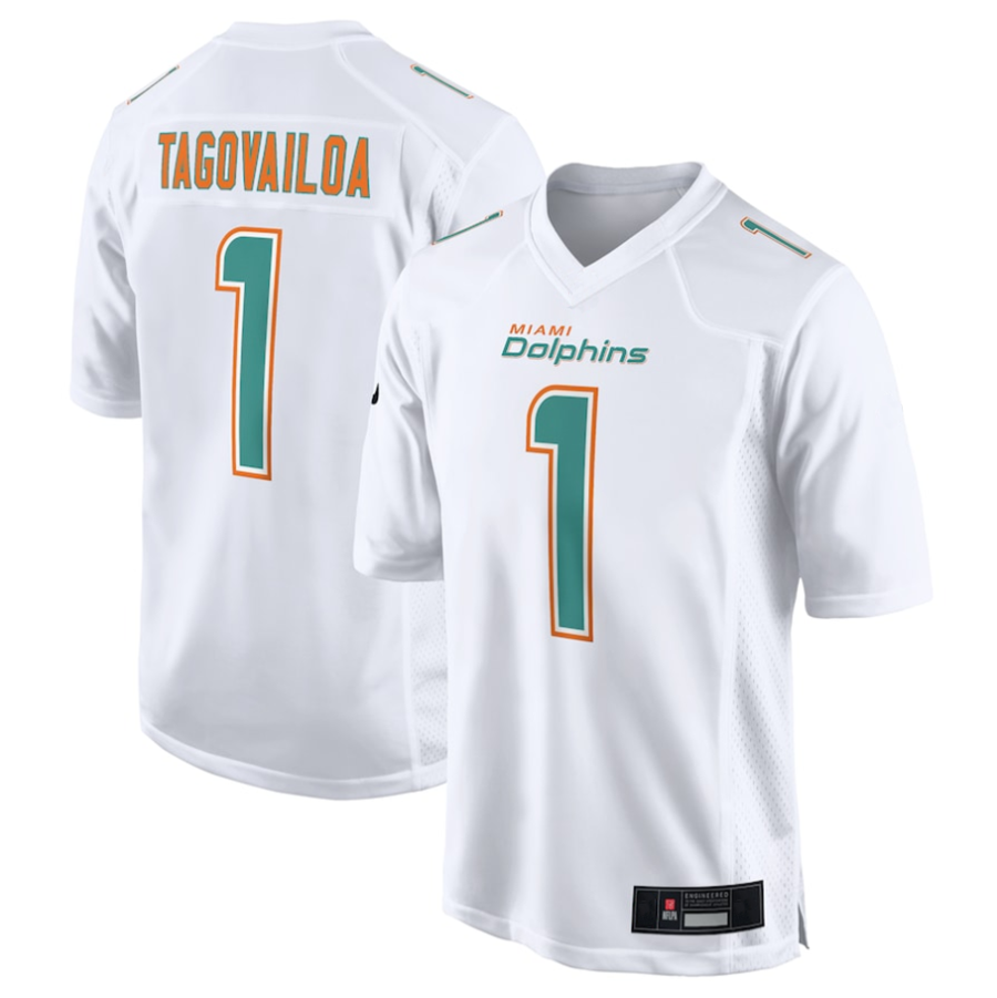 Jamed #1 Tua Tagovailoa Player M.Dolphins White Fashion Game Stitched Jerseys