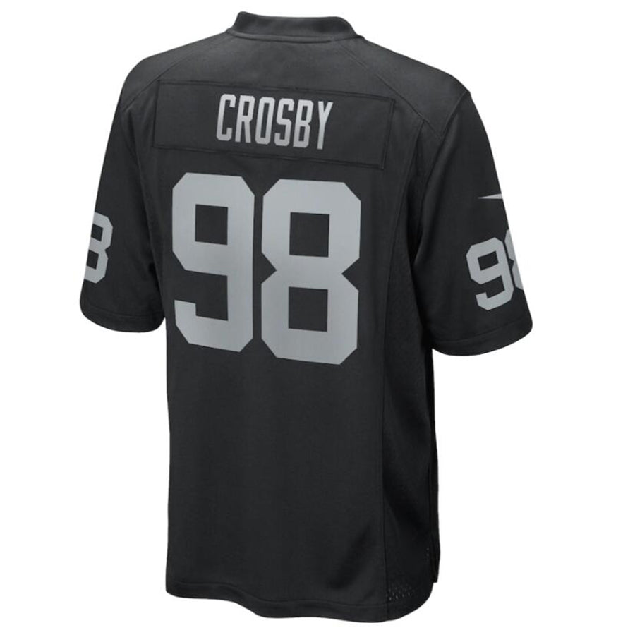 Jamed LV.Raiders #98 Maxx Crosby Black Game Jersey American Stitched Jerseys