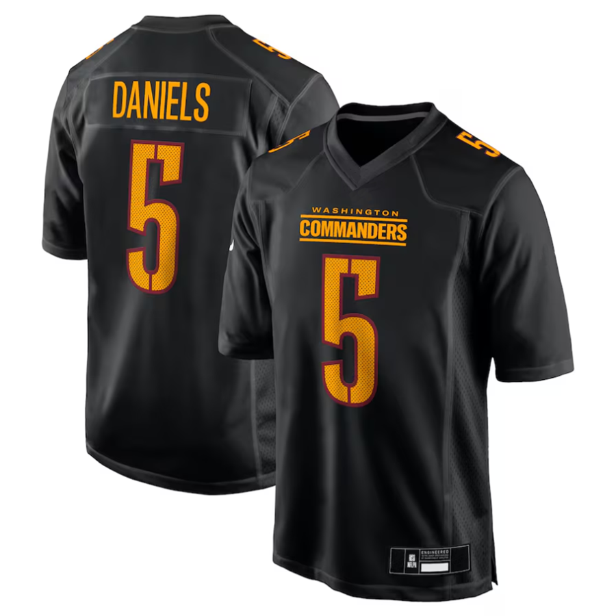 Jamed #5 Jayden Daniels Player W.Commanders Carbon Black Fashion Stitched Jerseys