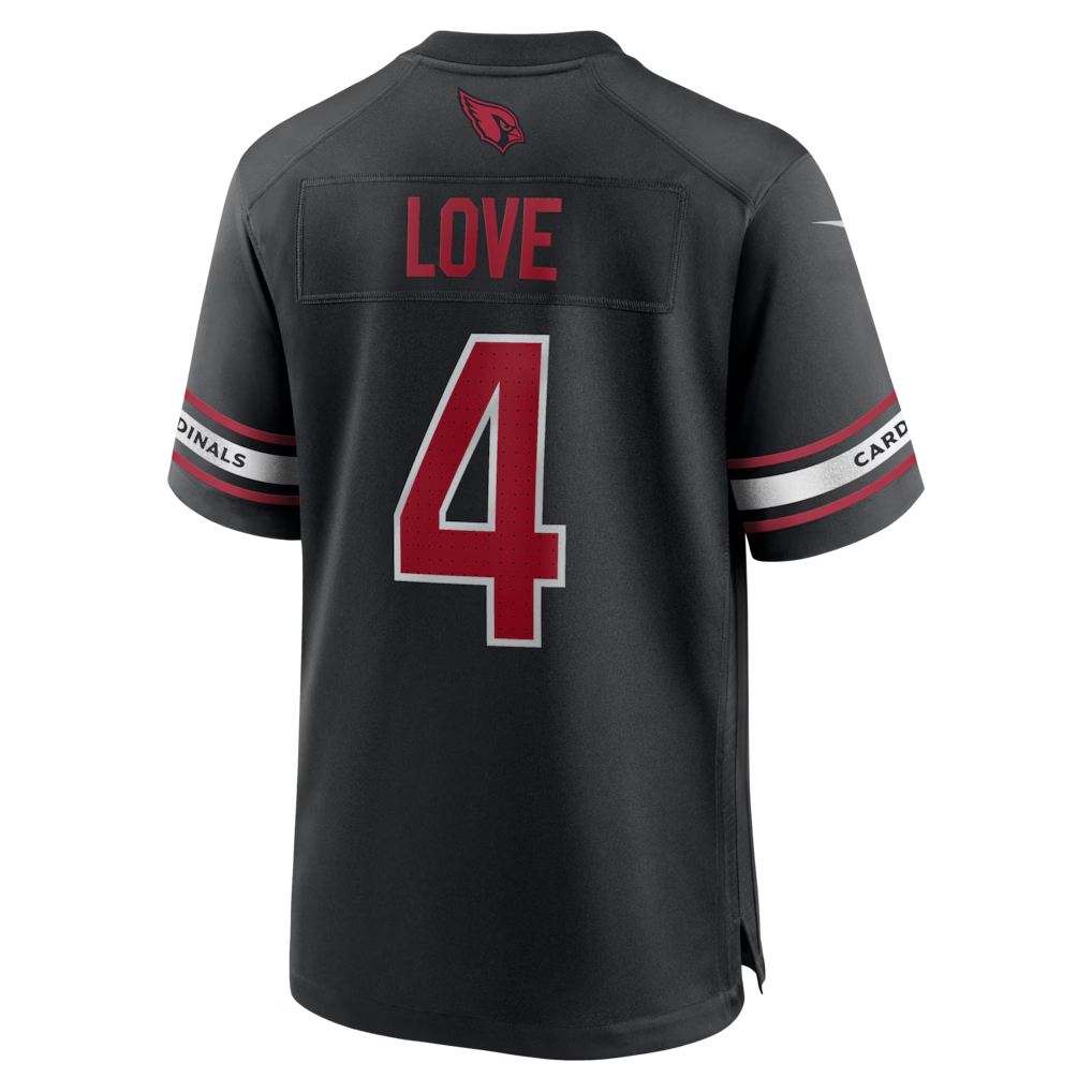 Jamed A.Cardinals #4 Jeremiyah Love Black Game Player Stitched Jerseys