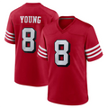 Jamed #8 Steve Young Player SF.49ers Scarlet Alternate Game Stitched Jerseys