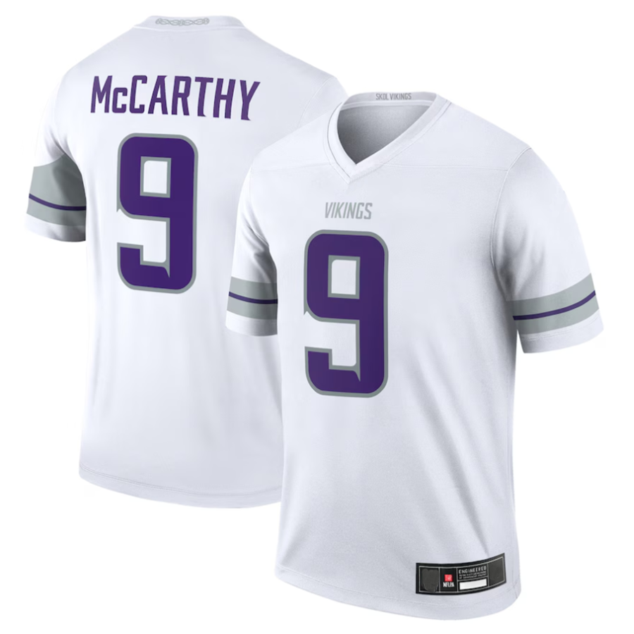 Jamed #9 J.J. McCarthy Player MN.Vikings White Alternate Legend Stitched Jerseys