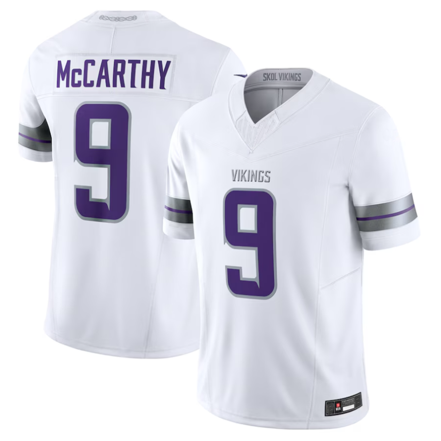 Jamed #9 J.J. McCarthy Player MN.Vikings White Vapor F.U.S.E. Limited Stitched Jerseys