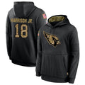 Jamed A.Cardinals #18 Marvin Harrison Jr. Player Black Salute to Service Hoodies  Stitched Jerseys