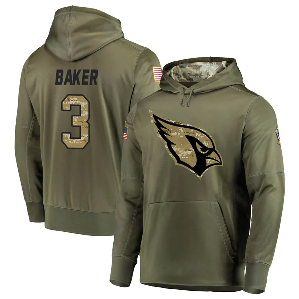 Jamed A.Cardinals #3 Budda Baker Player Olive Salute to Service Limited Hoodie Stitched  Jerseys