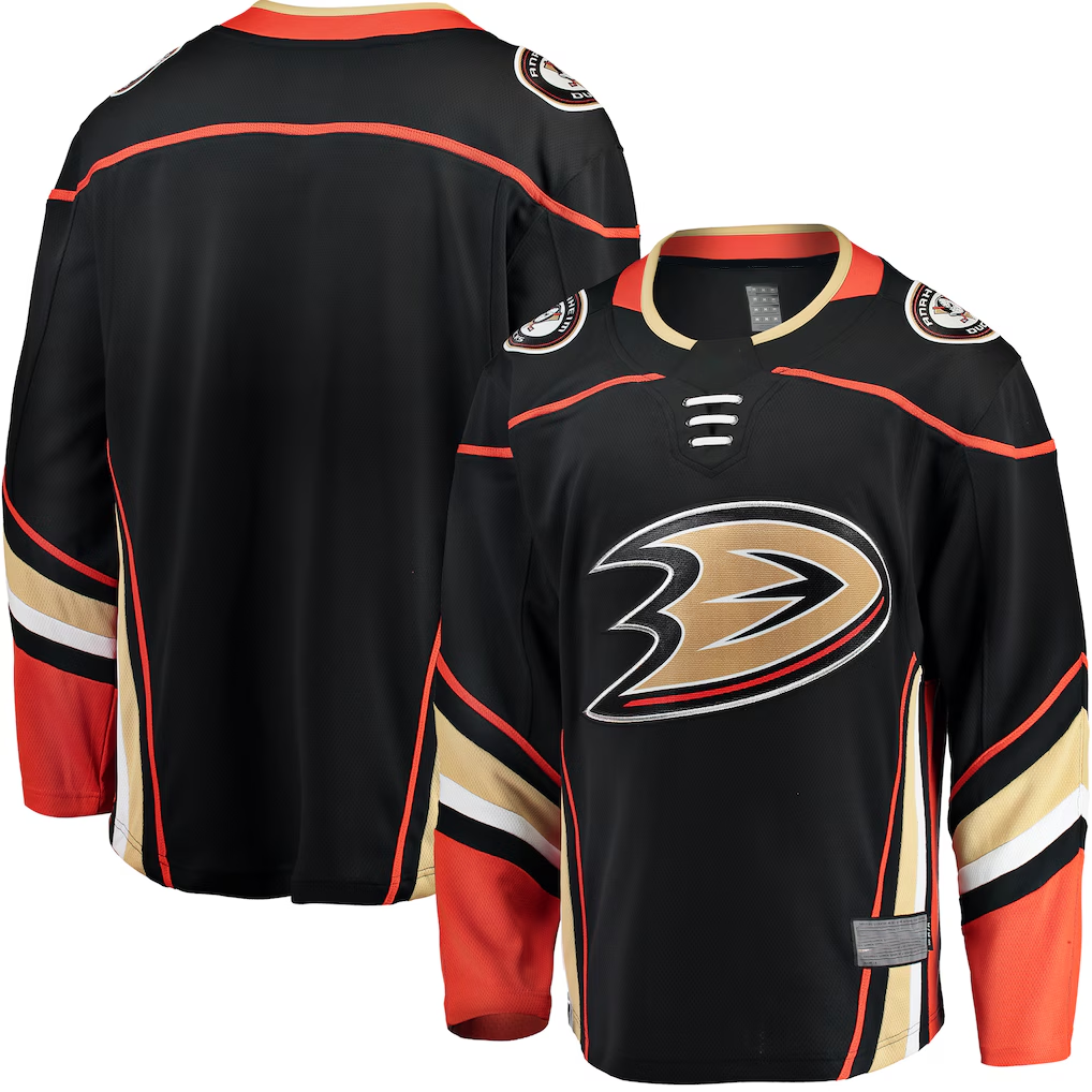 Jamed A.Ducks Black Breakaway Home Jerseys