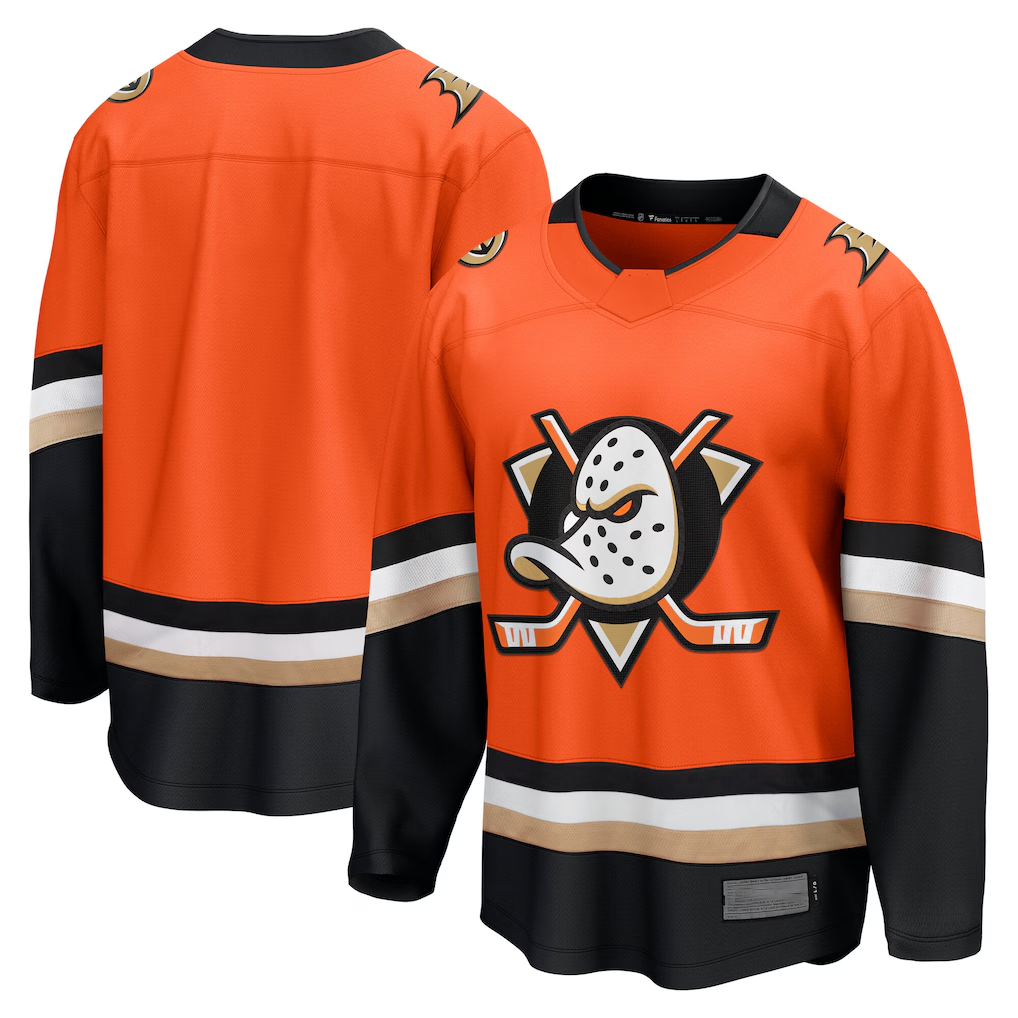 Jamed A.Ducks Orange Home Breakaway Jerseys