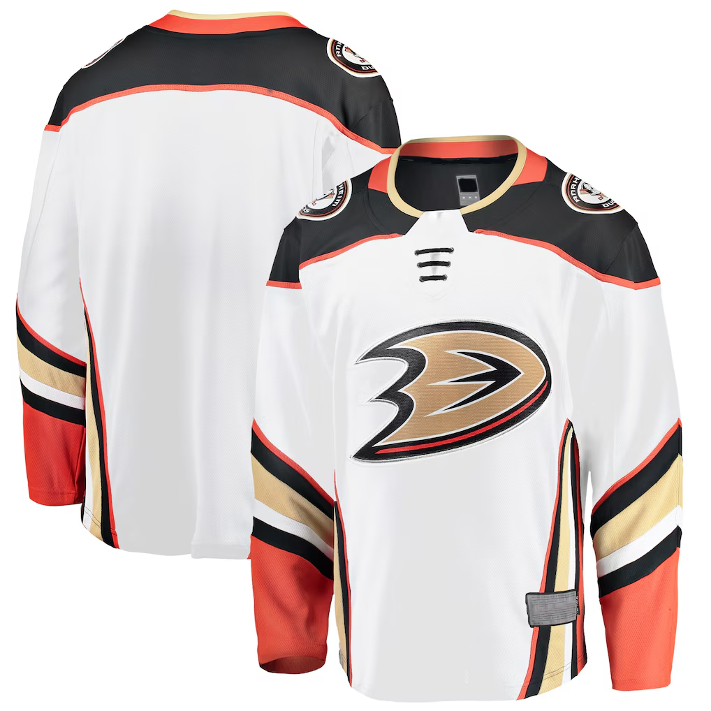 Jamed A.Ducks White Breakaway Away Jerseys