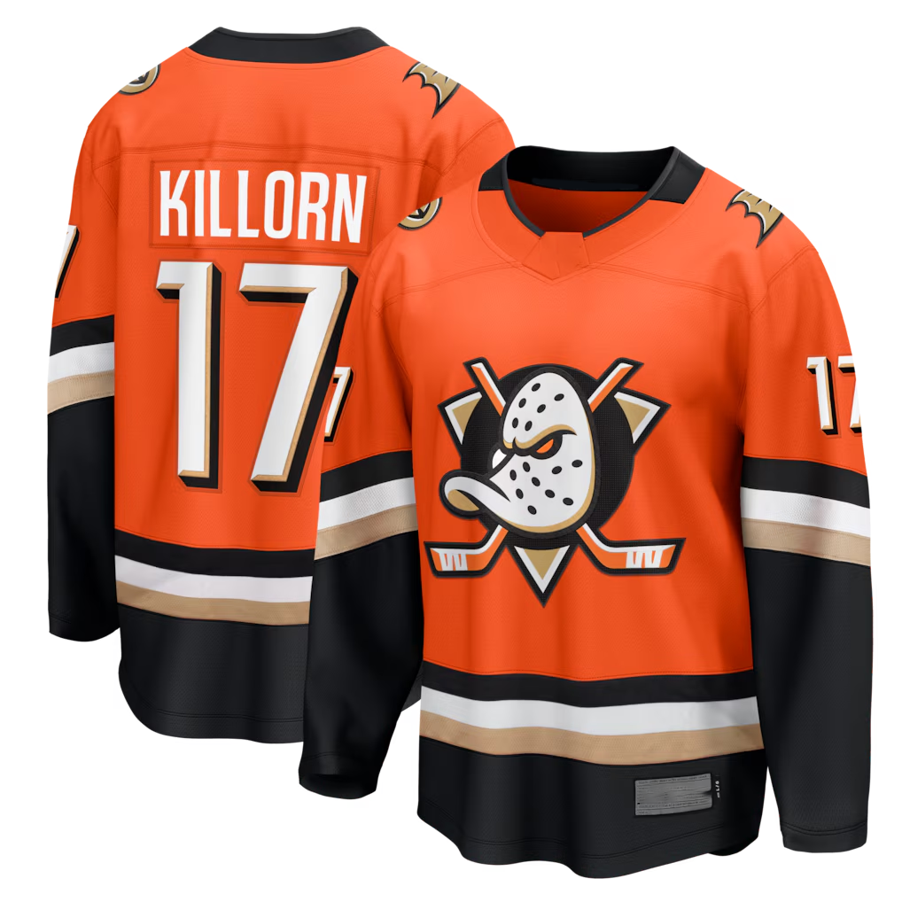 Jamed A.Ducks #17 Alex Killorn Orange Home Breakaway Jerseys