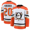 Jamed A.Ducks #20 Chris Kreider White Away Premium Jerseys