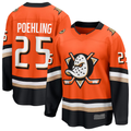 Jamed A.Ducks #25 Ryan Poehling Orange Home Breakaway Jerseys