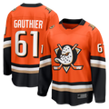 Jamed A.Ducks #61 Cutter Gauthier Orange Home Breakaway Jerseys