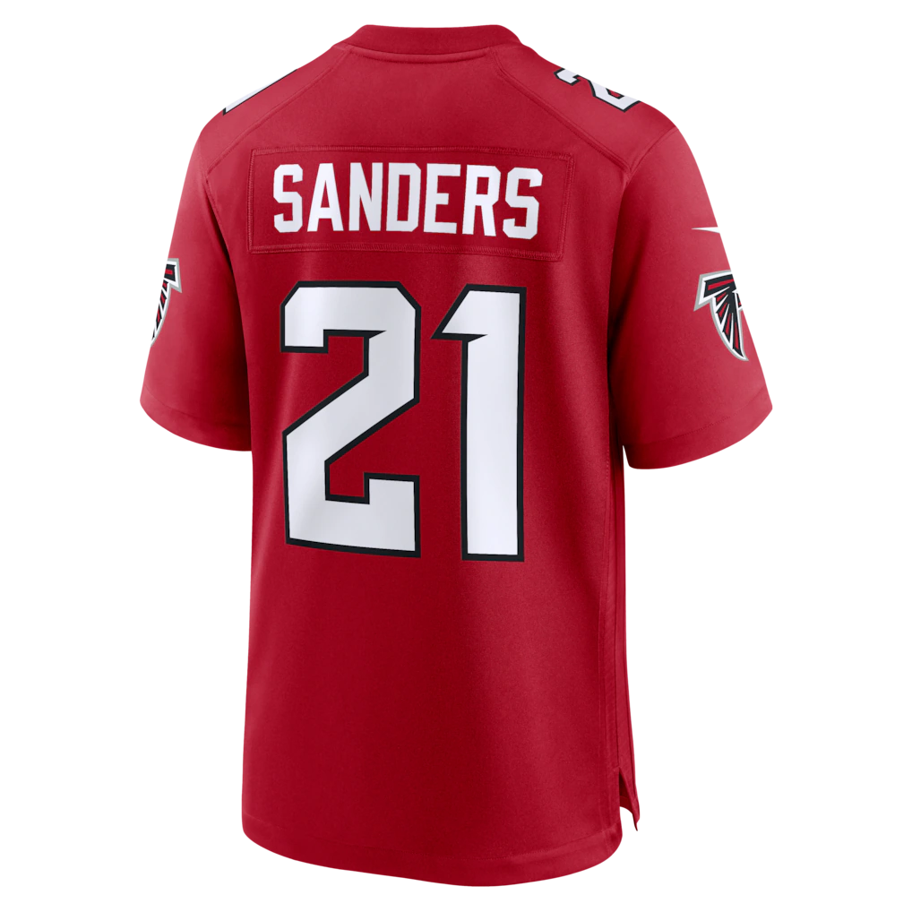 Jamed A.Falcons #21 Deion Sanders Red Retired Player Game Stitched Jerseys