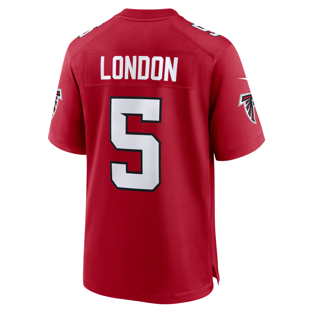 Jamed A.Falcons #5 Drake London Red Game Stitched Jerseys