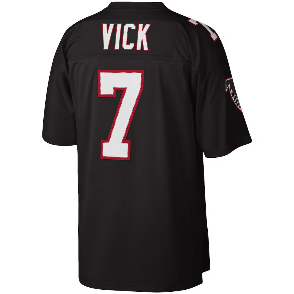 Jamed A.Falcons #7 Michael Vick Mitchell & Ness Black Legacy Replica Stitched Jerseys