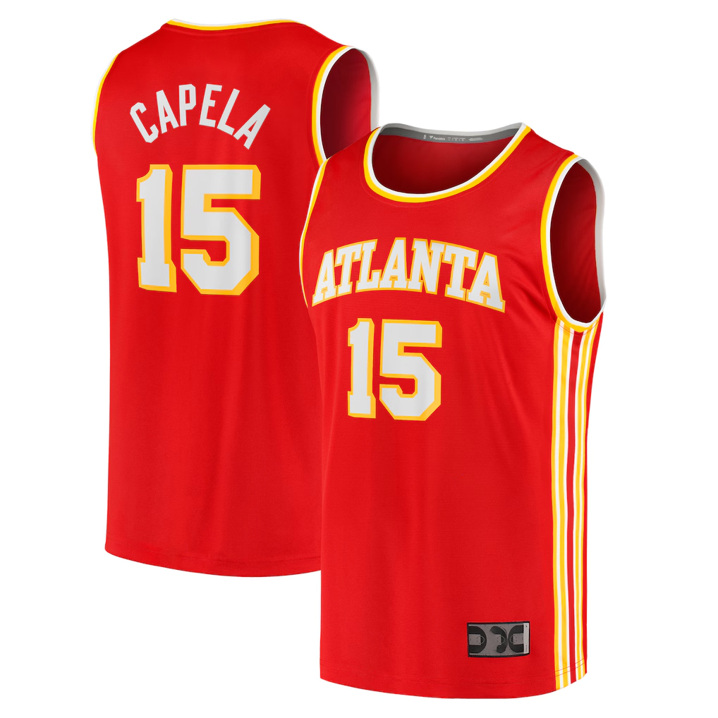 Jamed A.Hawks #15 Clint Capela Red 2021-22 Fast Break Replica Jerseys - Icon Edition