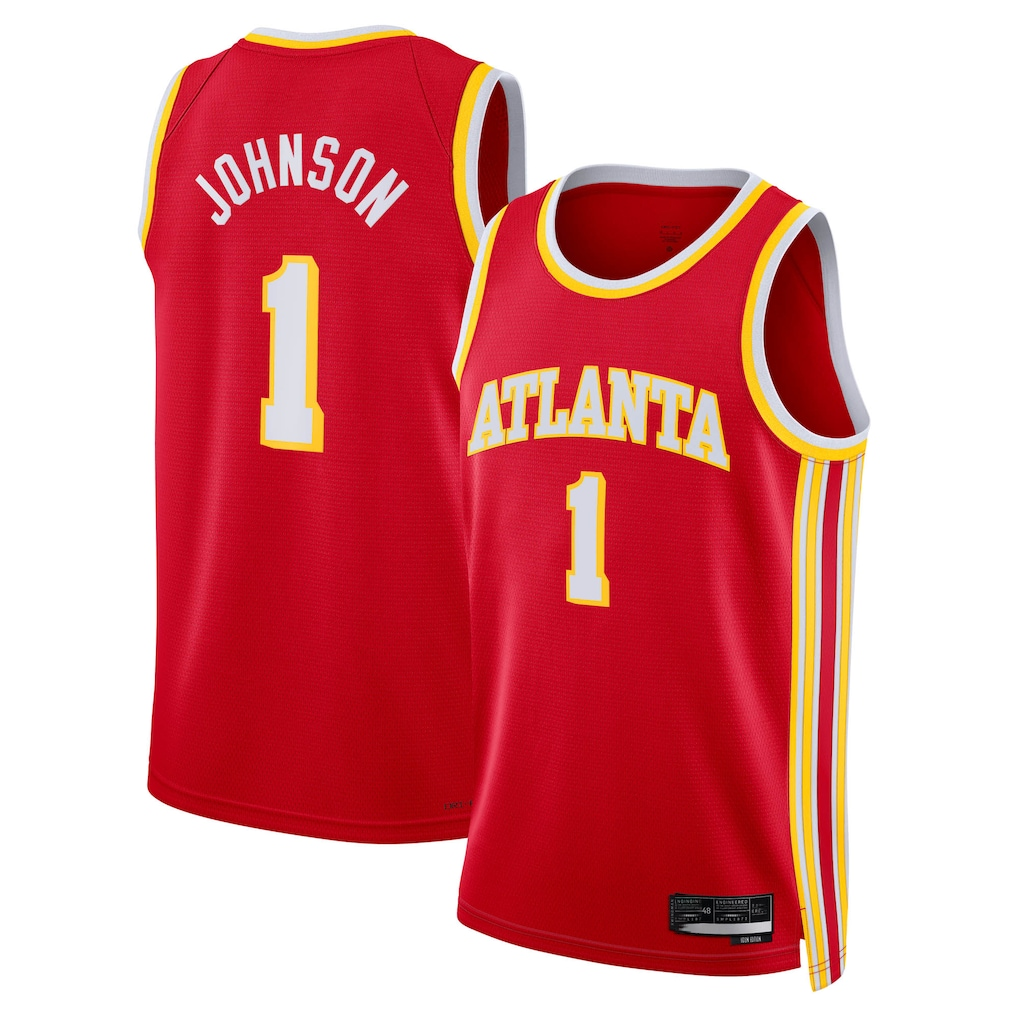 Jamed A.Hawks #1 Jalen Johnson Red Swingman Jerseys - Icon Edition