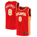 Jamed A.Hawks #8 Kristaps Porzi??is Red Fast Break Replica Jerseys - Icon Edition