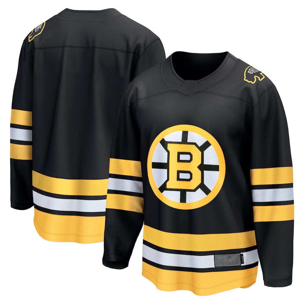 Jamed B.Bruins Black Anniversary Home Breakaway Stitched Jerseys