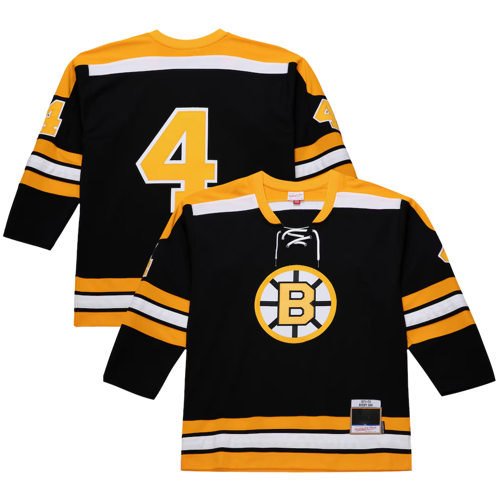 Jamed B.Bruins #4 Bobby Orr Black 1971-72 Power Play Stitched Jerseys