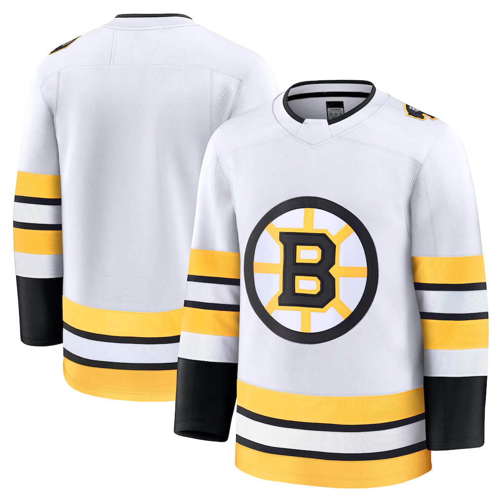 Jamed B.Bruins White Away Premium Stitched Jersey