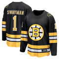 Jamed B.Bruins #1 Jeremy Swayman Black Home Breakaway Player Stitched Jerseys