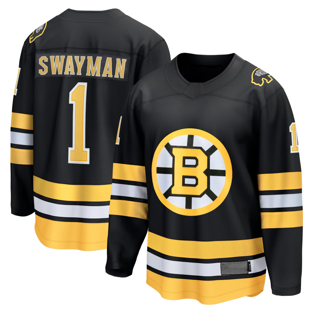 Jamed B.Bruins #1 Jeremy Swayman Black Home Breakaway Stitched Jerseys
