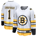 Jamed B.Bruins #1 Jeremy Swayman White Away Breakaway Player Stitched Jerseys
