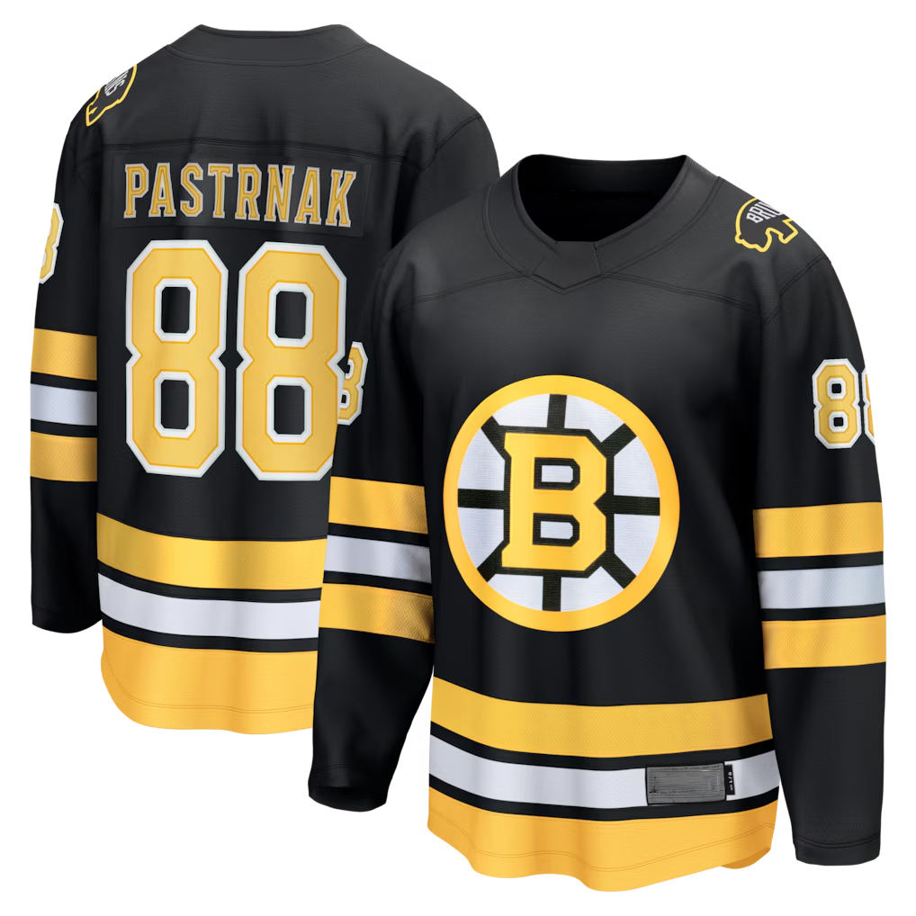 Jamed B.Bruins #88 David Pastrnak Black Home Breakaway Stitched Jerseys