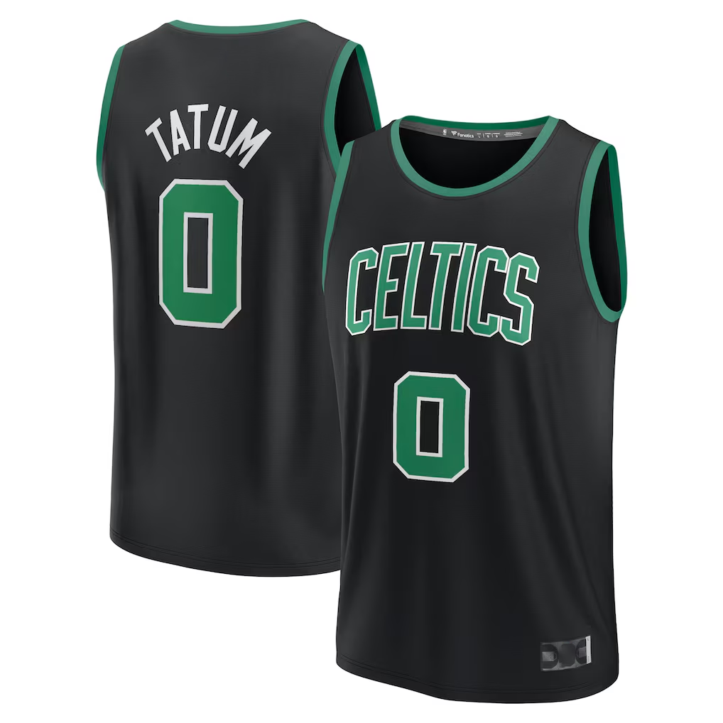 Jamed B.Celtics #0 Jayson Tatum  Black Fast Break Replica Player Jerseys - Statement Edition