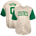 Jamed B.Celtics #0 Jayson Tatum  Cream Baseball Jerseys