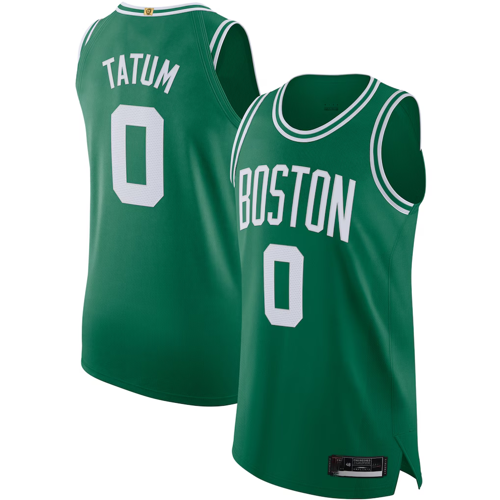 Jamed B.Celtics #0 Jayson Tatum Kelly Green Authentic Jerseys - Icon Edition
