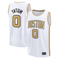 Jamed B.Celtics #0 Jayson Tatum  White 2025-26 City Edition Fast Break Jerseys