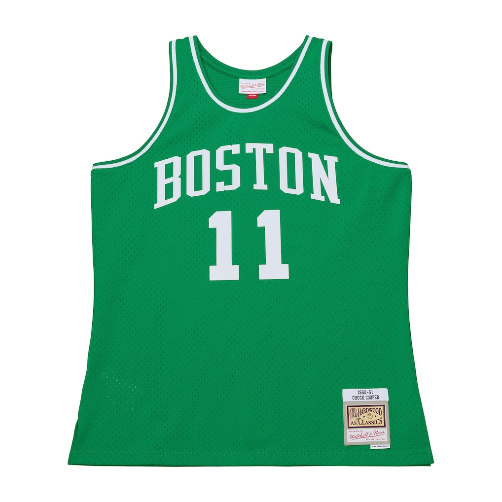 Jamed B.Celtics #11 Chuck Cooper Mitchell & Ness Kelly Green 1950-51 Pioneers Swingman Jerseys