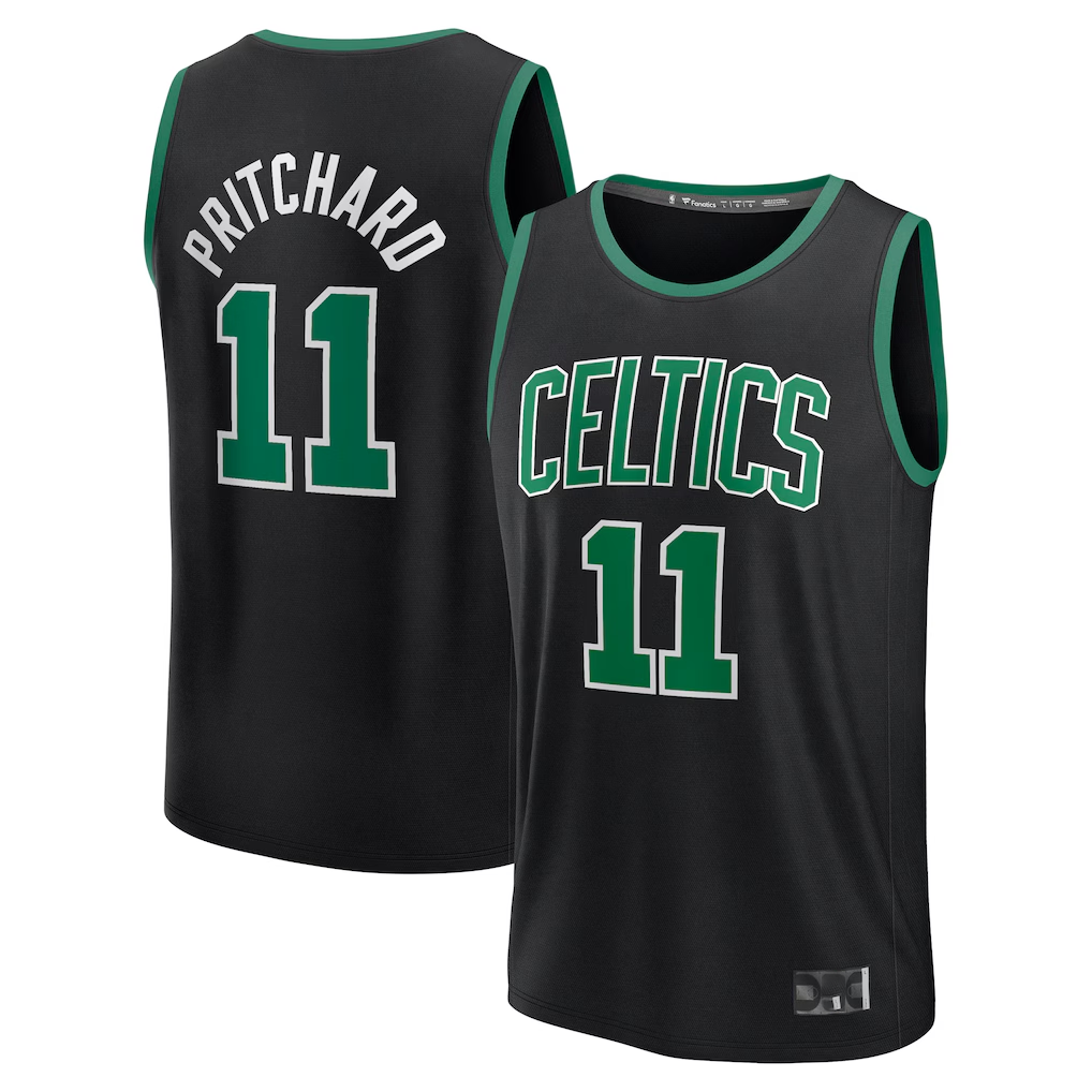 Jamed B.Celtics #11 Payton Pritchard  Black Fast Break Replica Player Jerseys - Statement Edition