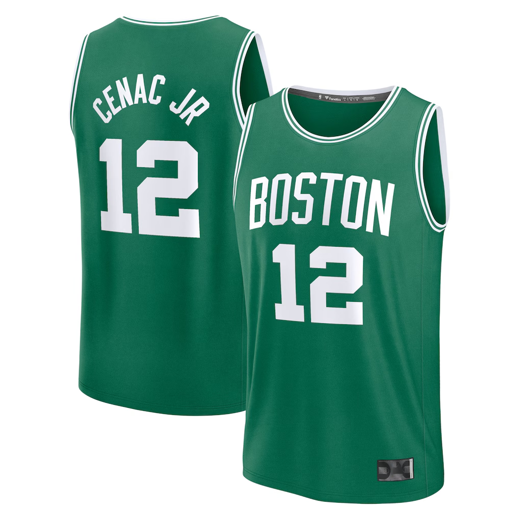 Jamed B.Celtics #12 Chris Cenac Jr. Green 2026 Draft First Round Pick Fast Break Jerseys - Icon Edition