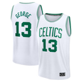 Jamed B.Celtics #13 Paul George  White Fast Break Replica Jerseys - Association Edition
