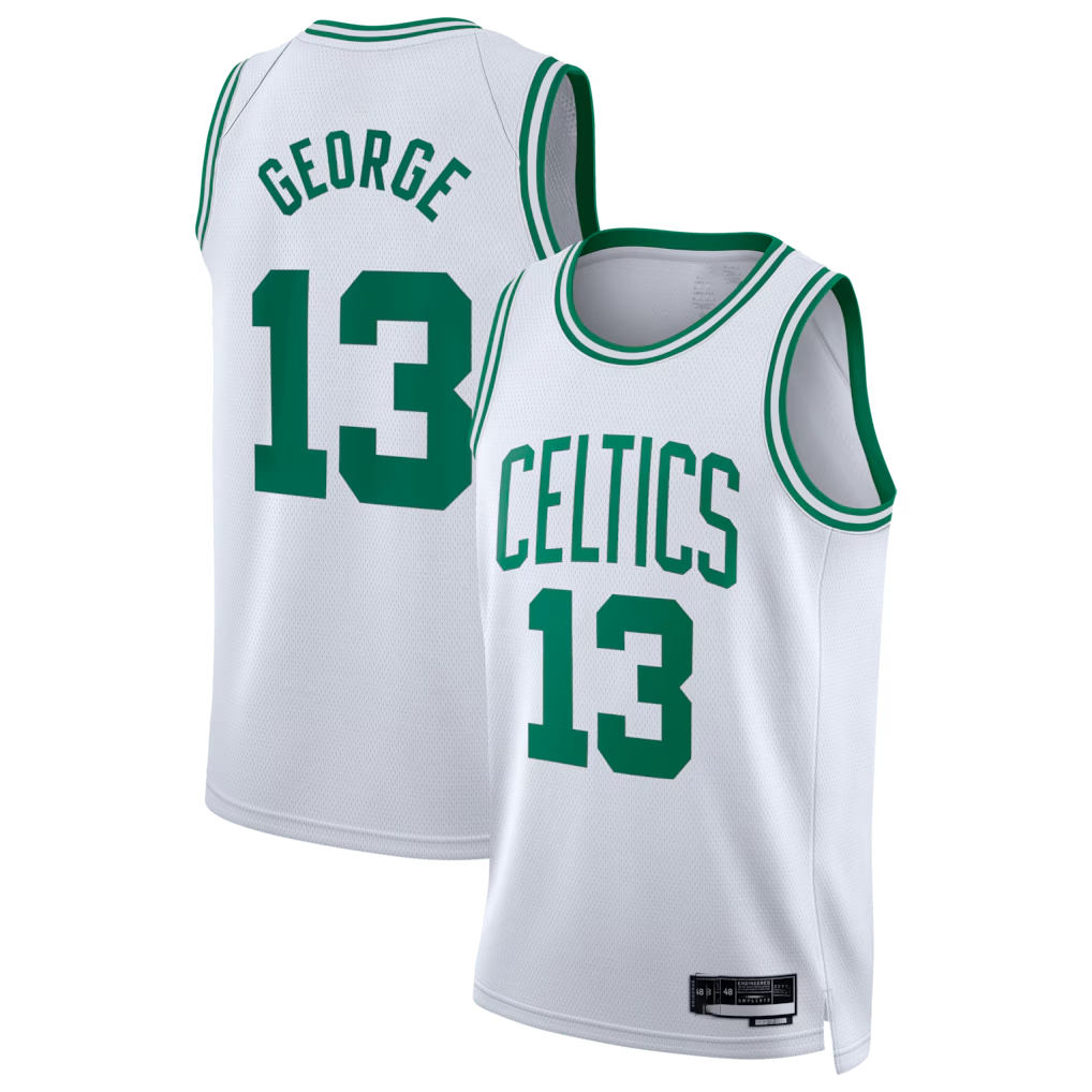Jamed B.Celtics #13 Paul George White Swingman Jerseys - Association Edition