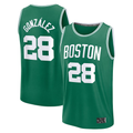 Jamed B.Celtics #28 Hugo Gonzalez Kelly Green 2025  Draft First Round Pick Fast Break Replica Jerseys - Icon Edition
