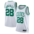 Jamed B.Celtics #28 Hugo Gonz¨¢lez White Swingman Jerseys - Association Edition