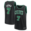 Jamed B.Celtics #7 Jaylen Brown Black Fast Break Replica Player Jerseys - Statement Edition