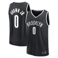 Jamed B.Nets #0 Mikel Brown Jr.  Black 2026 Draft First Round Pick Fast Break Jerseys - Icon Edition