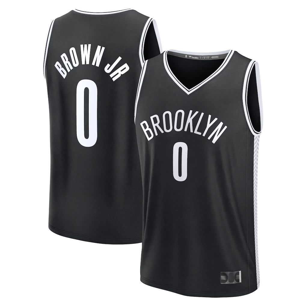Jamed B.Nets #0 Mikel Brown Jr.  Black 2026 Draft First Round Pick Fast Break Jerseys - Icon Edition