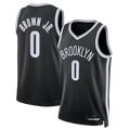 Jamed B.Nets #0 Mikel Brown Jr. Black Swingman Jerseys - Icon Edition