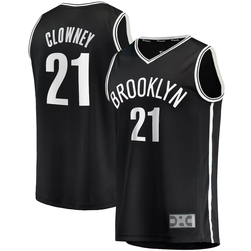 Jamed B.Nets #21 Noah Clowney Black Fast Break Replica Jerseys - Icon Edition