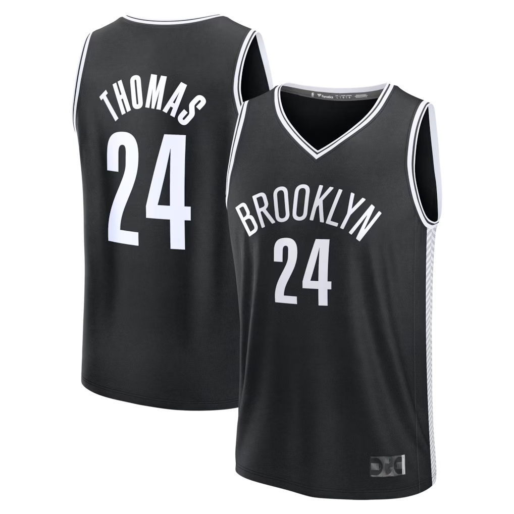 Jamed B.Nets #24 Cam Thomas Black Fast Break Replica Jerseys - Icon Edition