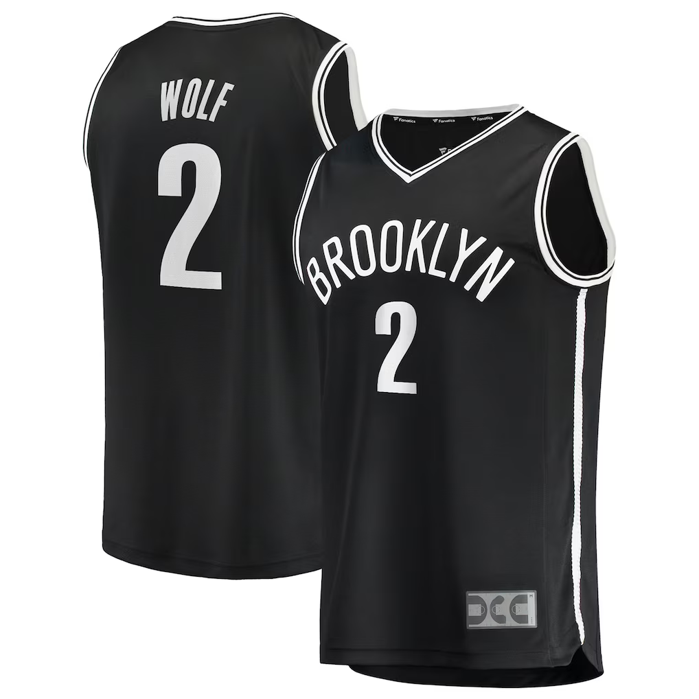 Jamed B.Nets #2 Daniel Wolf Black Fast Break Replica Jerseys - Icon Edition