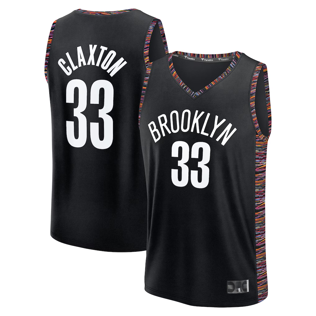 Jamed B.Nets #33 Nic Claxton Black 202526 City Edition Fast Break Jerseys